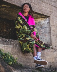 DRYROBE Advance Long Sleeve Grün Camo Pink M