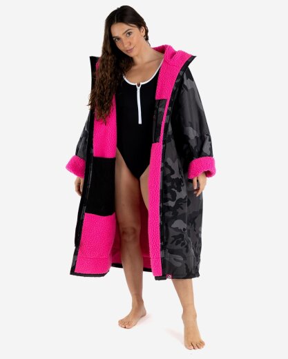 DRYROBE Advance Long Sleeve Schwarz Camo Pink S