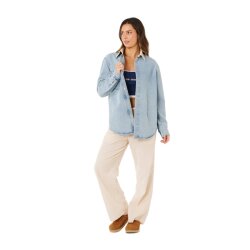 Rip Curl Surf Side Relaxed Denim Shirt Washed Blue