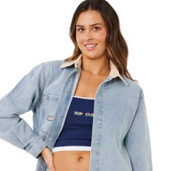 Rip Curl Surf Side Relaxed Denim Shirt Washed Blue