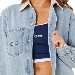 Rip Curl Surf Side Relaxed Denim Shirt Washed Blue