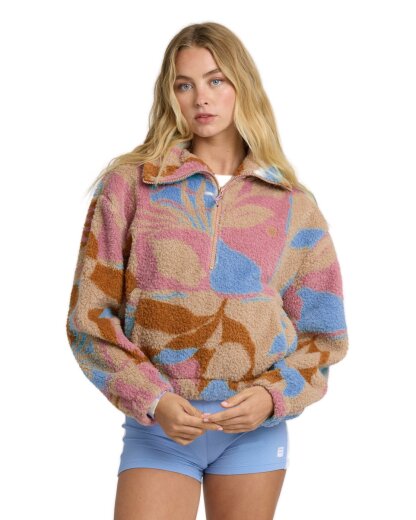 Billabong Barra Half Zip Fleece Oatmeal