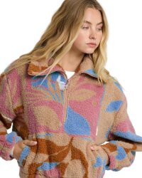 Billabong Barra Half Zip Fleece Oatmeal