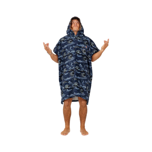 After Essentials Poncho Japan Waves Midnight