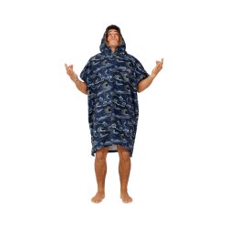 After Essentials Poncho Japan Waves Midnight