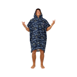 After Essentials Poncho Japan Waves Midnight