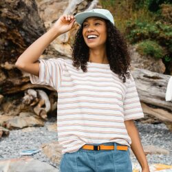 Passenger Clothing Retro Vibes Organic Cotton T-Shirt Retro Stripe