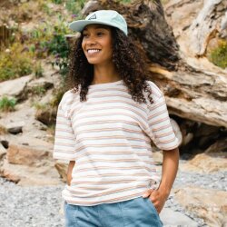 Passenger Clothing Retro Vibes Organic Cotton T-Shirt Retro Stripe