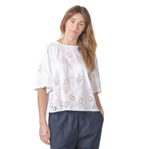 Klitmoller Collective Jonna S/S Blouse Bluse GOTS White