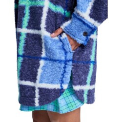 Roxy Over And Above Karierte Fleece Hemdjacke Dutch Blue Plaid Fade