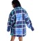 Roxy Over And Above Karierte Fleece Hemdjacke Dutch Blue Plaid Fade