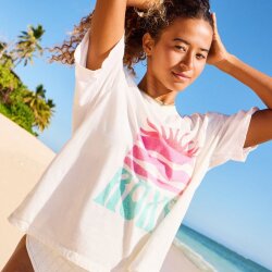 Roxy Hangloose Poster T-Shirt Coconut White