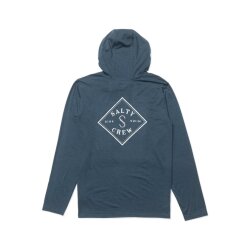 Salty Crew Tippet Hood Tech Tee Pilot Blue