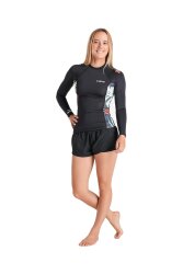 C-Skins NuWave UV Women LS Vest Raven Black Tropical