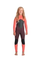 C-Skins NuWave Legend 4:3 Junior GBS Back Zip Steamer Rust Coral
