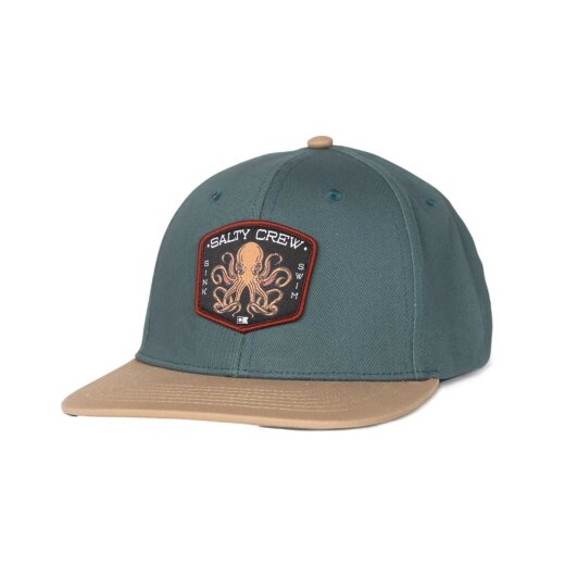 Salty Crew Tako Club Boys Snapback Cap Hydro Khaki