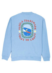 Vissla Coastal Life Eco Fleece Crewneck Sweater Faded Denim