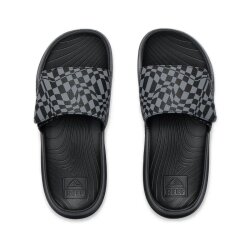 reef Kids Salty Slide Badelatschen Black Swell Checker