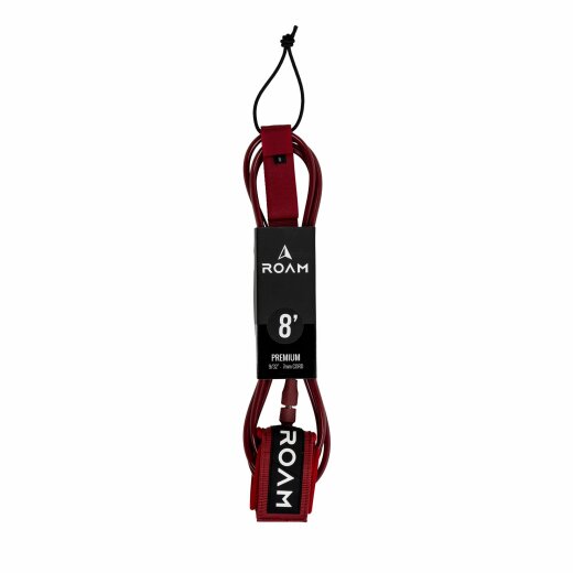 ROAM Surfboard Leash Premium 8.0 Dunkelrot