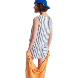 Roxy Sunbaked Spirit Top White Asparagus Verty Stripes