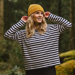 Passenger Clothing Panorama Striped LS T-Shirt Deep Navy