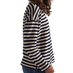 Passenger Clothing Panorama Striped LS T-Shirt Deep Navy