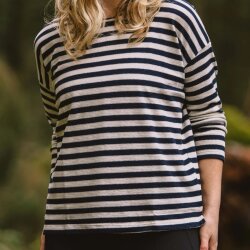 Passenger Clothing Panorama Striped LS T-Shirt Deep Navy