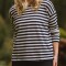 Passenger Clothing Panorama Striped LS T-Shirt Deep Navy
