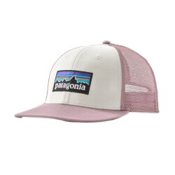 Patagonia P-6 Logo Trucker Hat White w/Quiet Violet