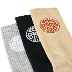Rip Curl Wetty Crew Socks 3 Pack Khaki Sand