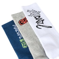 Rip Curl Retro Crew Sock 3 Pack Grey Heather