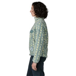 Patagonia Ws Lightweight Synchilla Snap-T Fleece Pullover Sun Quuilt Blue Sage
