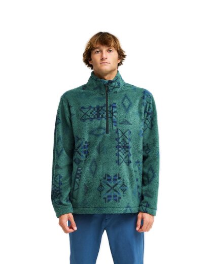 Billabong Boundary Mock Neck Fleece Pullover Green