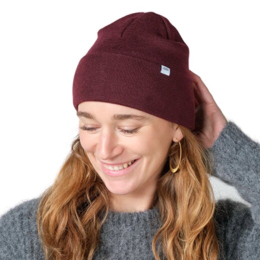 Klitmoller Collective Fine Rib Beanie Burgundy