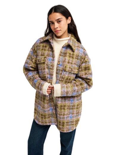 Roxy Over And Above Fleece Hemdjacke Oil Green Tartan Plaid