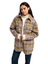 Roxy Over And Above Fleece Hemdjacke Oil Green Tartan Plaid