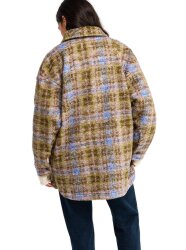 Roxy Over And Above Fleece Hemdjacke Oil Green Tartan Plaid