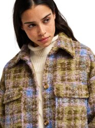 Roxy Over And Above Fleece Hemdjacke Oil Green Tartan Plaid