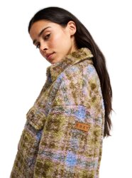 Roxy Over And Above Fleece Hemdjacke Oil Green Tartan Plaid