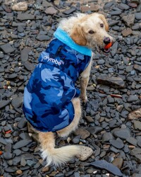 DRYROBE Dog Coat Hundemantel Blau Camo XXXL