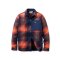 Passenger Clothing West Polar Fleece Shirt Rich Navy Red Ochre Check