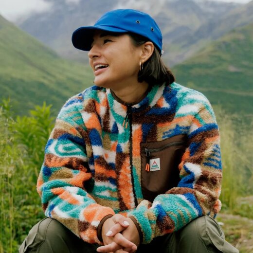 Passenger Clothing Ravi Sherpa Fleece Pullover Lost on Purpose Pacific Green