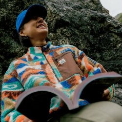 Passenger Clothing Ravi Sherpa Fleece Pullover Lost on Purpose Pacific Green