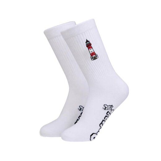 Quittje Socken Leuchtturm weiß