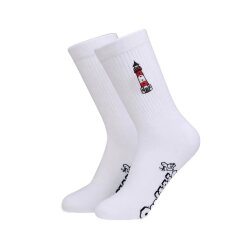 Quittje Socken Leuchtturm weiß