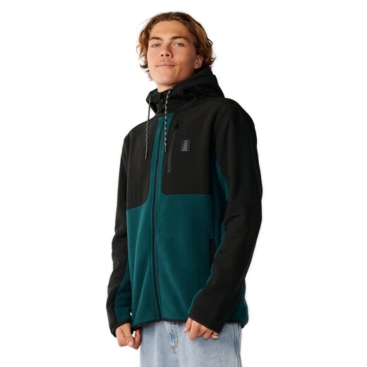 Rip Curl Men S-Series Panelled Zip Thru Hoodie Blue Green