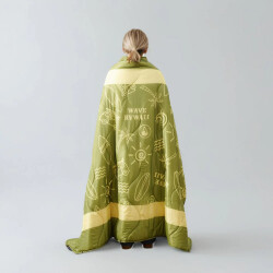 Wave Hawaii Outdoor Decke Sherpa Multifunktionsdecke Green
