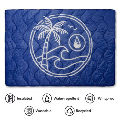 Wave Hawaii Outdoor Decke Sherpa Multifunktionsdecke Blue...